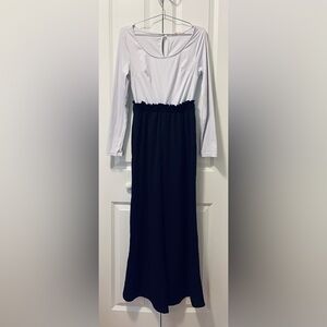 Francesca's Mi Ami One piece Jumpsuit Large Black White Wide Leg